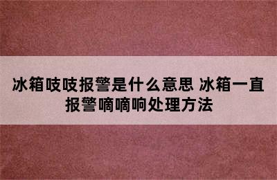 冰箱吱吱报警是什么意思 冰箱一直报警嘀嘀响处理方法